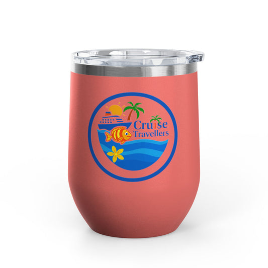 Cruise Travelers Wine Tumbler, 12oz - Perfect for Vacation, Gifts, Beach Parties, Travel Enthusiasts, Summer Gatherings